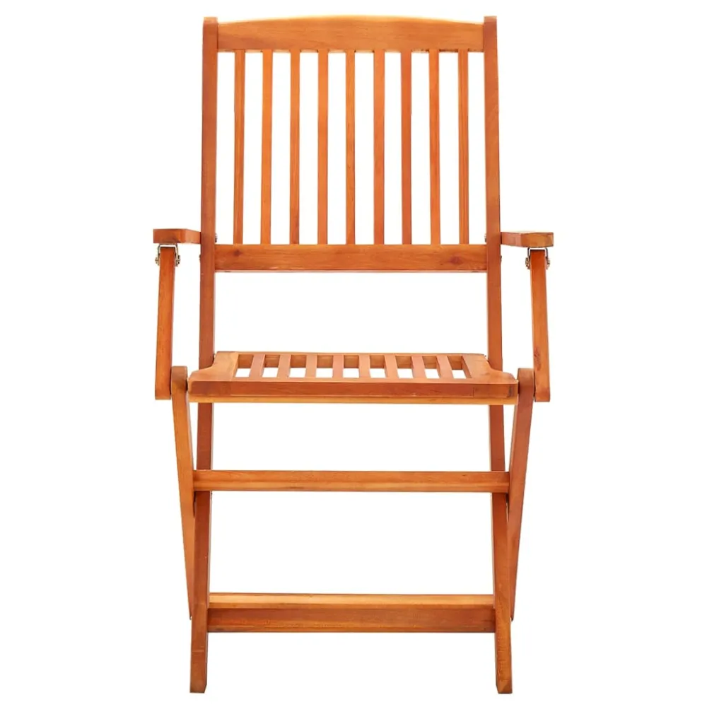 vidaXL set de comedor de jardín plegable 5 pzas madera eucalipto en Color Café y Beige
