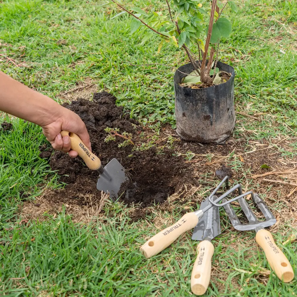 Juego de 4 herramientas de 6" para jardín, truper | Plegable | Ligera |
