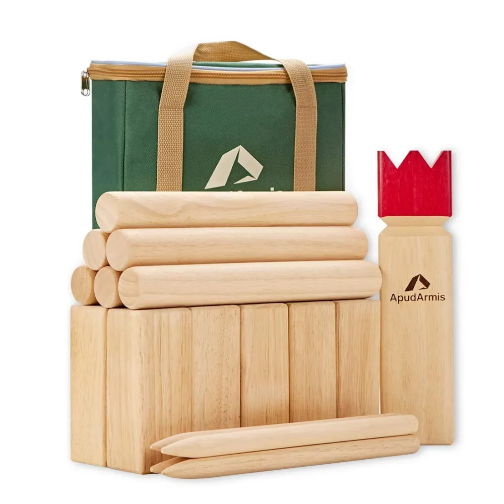 ApudArmis Kubb Yard Juego de ajedrez vikingo al aire libre Clash Toss Yard Material de Aluminio y Tela