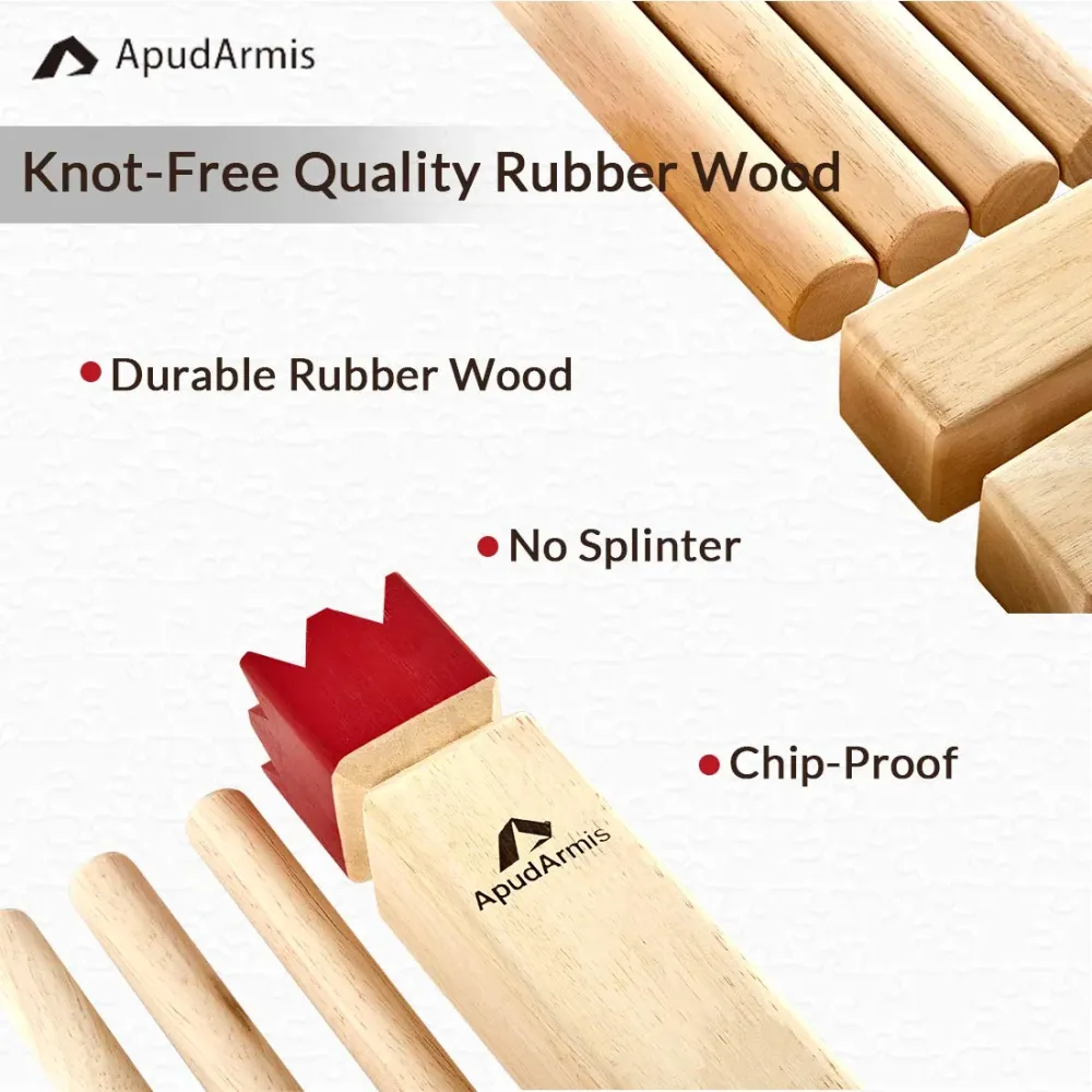 ApudArmis Kubb Yard Juego de ajedrez vikingo al aire libre Clash Toss Yard Material de Aluminio y Tela