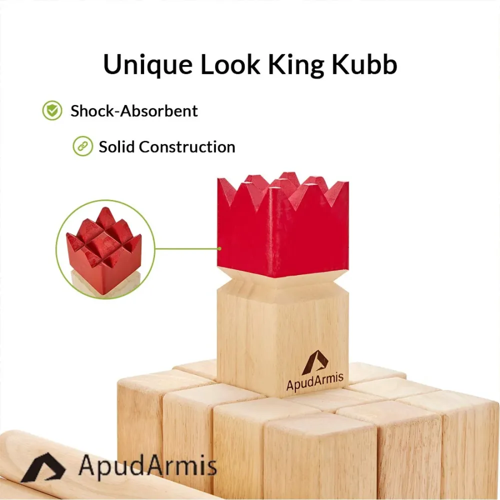 ApudArmis Kubb Yard Juego de ajedrez vikingo al aire libre Clash Toss Yard Material de Aluminio y Tela