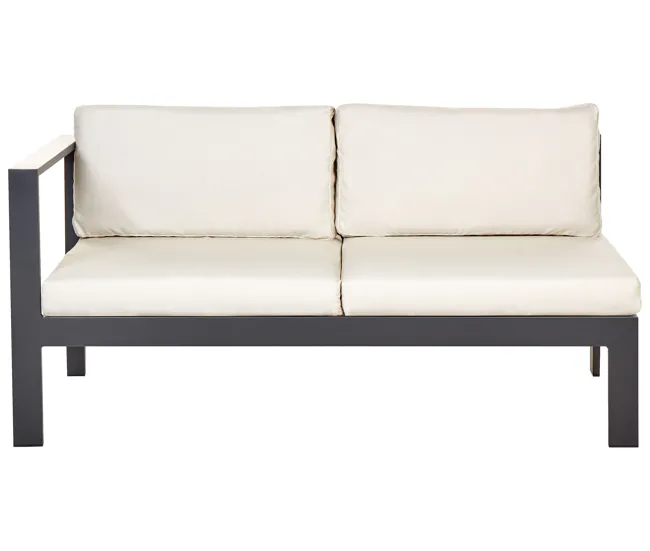 Conjunto de jardín 5 plazas de aluminio negro y crema MESSINA