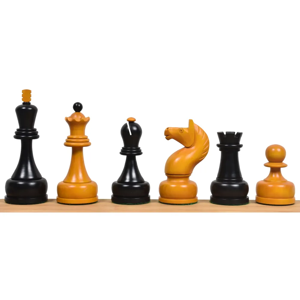 Conjunto Modular Combo de Juego de Ajedrez Tal del Campeonato Soviético de 1960 - Piezas en madera de boj envejecida con t...