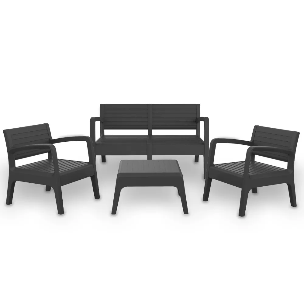 Conjunto Modular Conjunto muebles de exterior valencia de 4 plazas - grafito