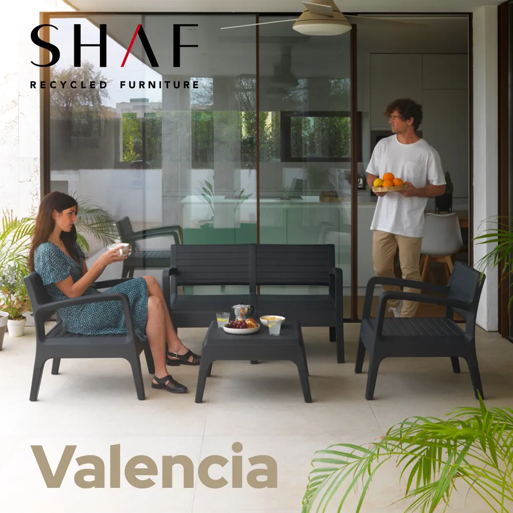 Conjunto Modular Conjunto muebles de exterior valencia de 4 plazas - grafito