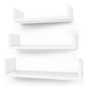 Conjunto Modular Juego de 3 estantes de pared - Blanco brillo