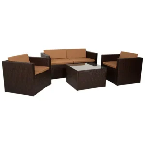 Conjunto Modular Juego de muebles Alexandra House Living Marrón 4 Piezas