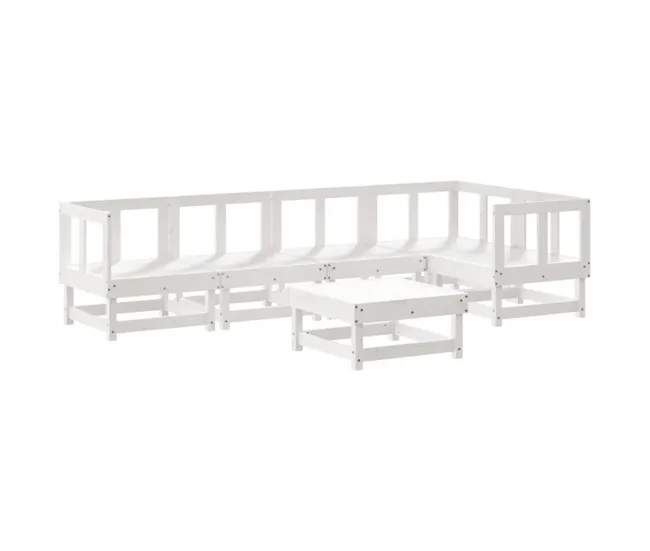 Conjunto Modular Juego de muebles de jardin 6 piezas madera maciza abeto Douglas