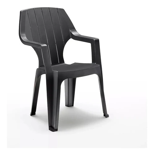 Conjunto Modular Juego Plastico Negro Mesa +2 Sillas Reforzadas Jardin Balcon Negro