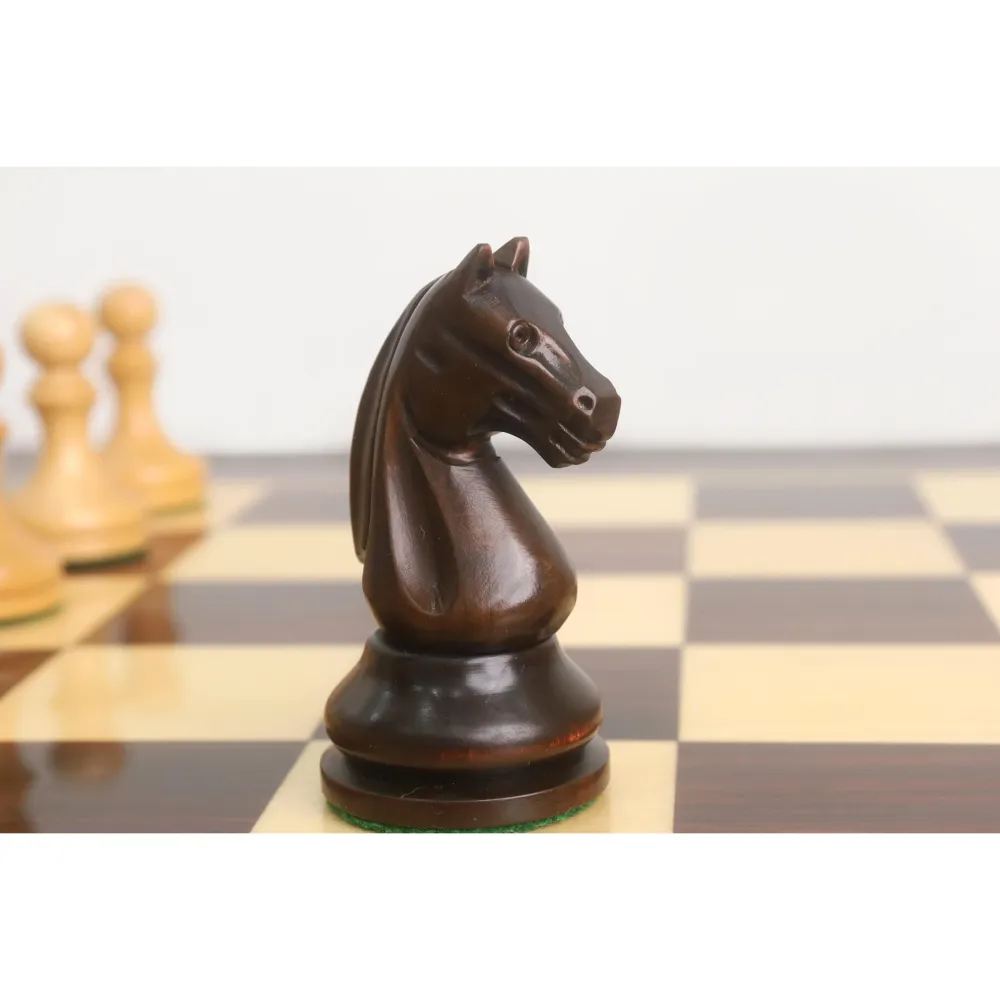 Conjunto Modular 3.8» Serie Candidatos Juego de Ajedrez Minimalista - Sólo piezas de ajedrez - Madera de boj teñida de caoba