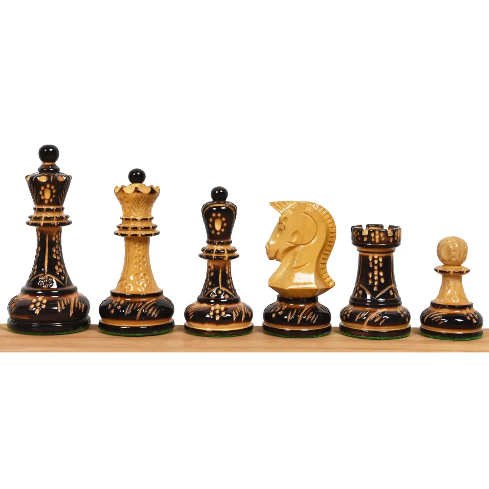 Juego de ajedrez Dubrovnik de los ños 70 ligeramente imperfecto - Sólo piezas de ajedrez - Madera de boj lacada y tallada...