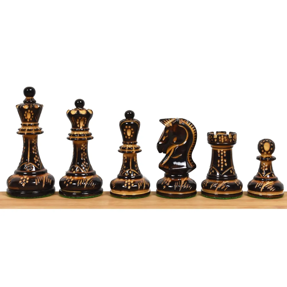 Juego de ajedrez Dubrovnik de los ños 70 ligeramente imperfecto - Sólo piezas de ajedrez - Madera de boj lacada y tallada...