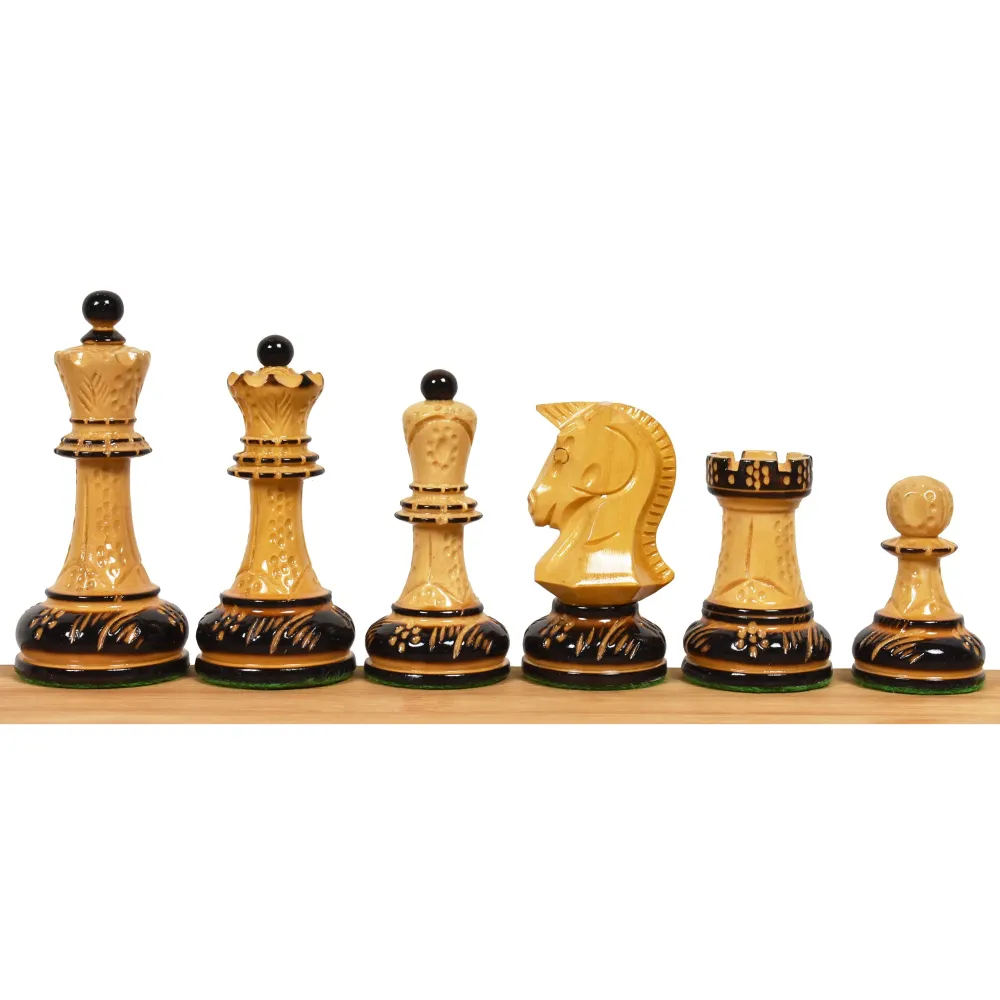 Juego de ajedrez Dubrovnik de los ños 70 ligeramente imperfecto - Sólo piezas de ajedrez - Madera de boj lacada y tallada...