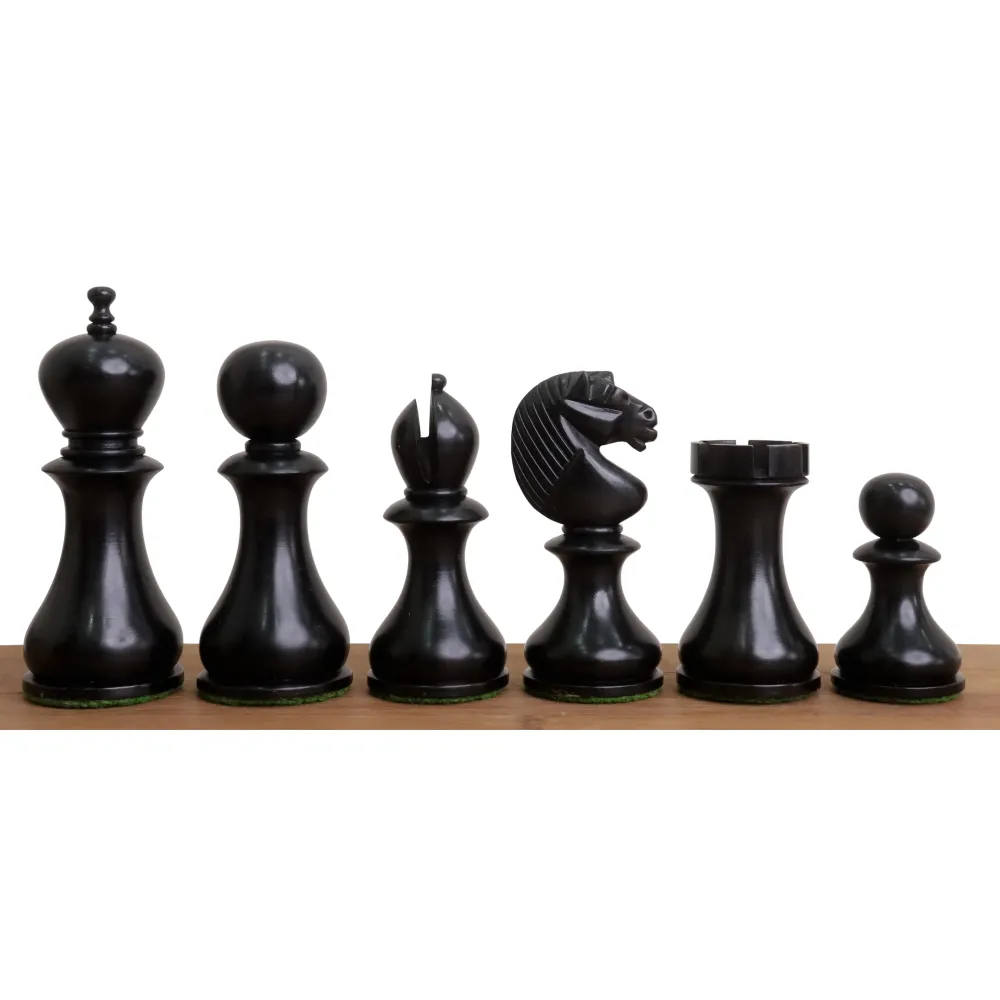 3.6» Juego de Ajedrez Inglés Dublín - Sólo piezas de ajedrez - Madera de boj envejecida y ebonizada con Mesa de Centro