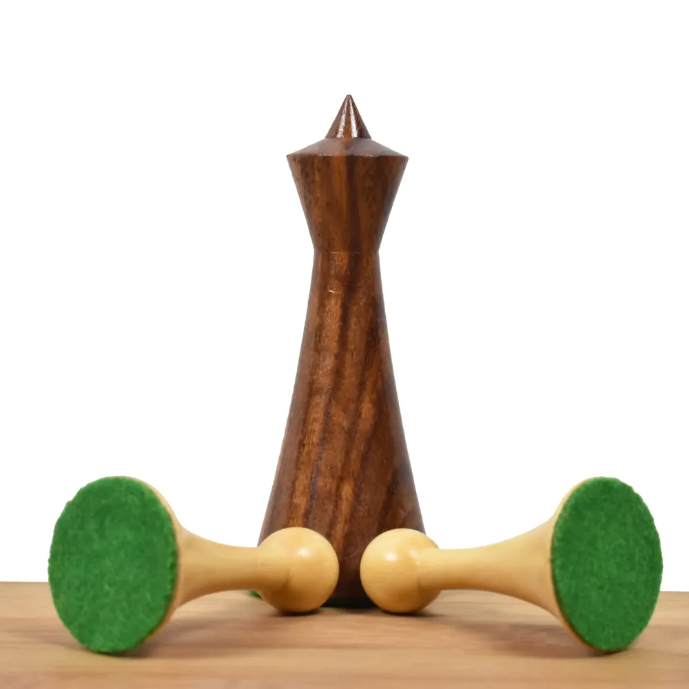 Juego de Ajedrez Minimalista Herman Ohme Ligeramente Imperfecto 3.6» - Sólo Piezas de Ajedrez - Palisandro Dorado Contrape...