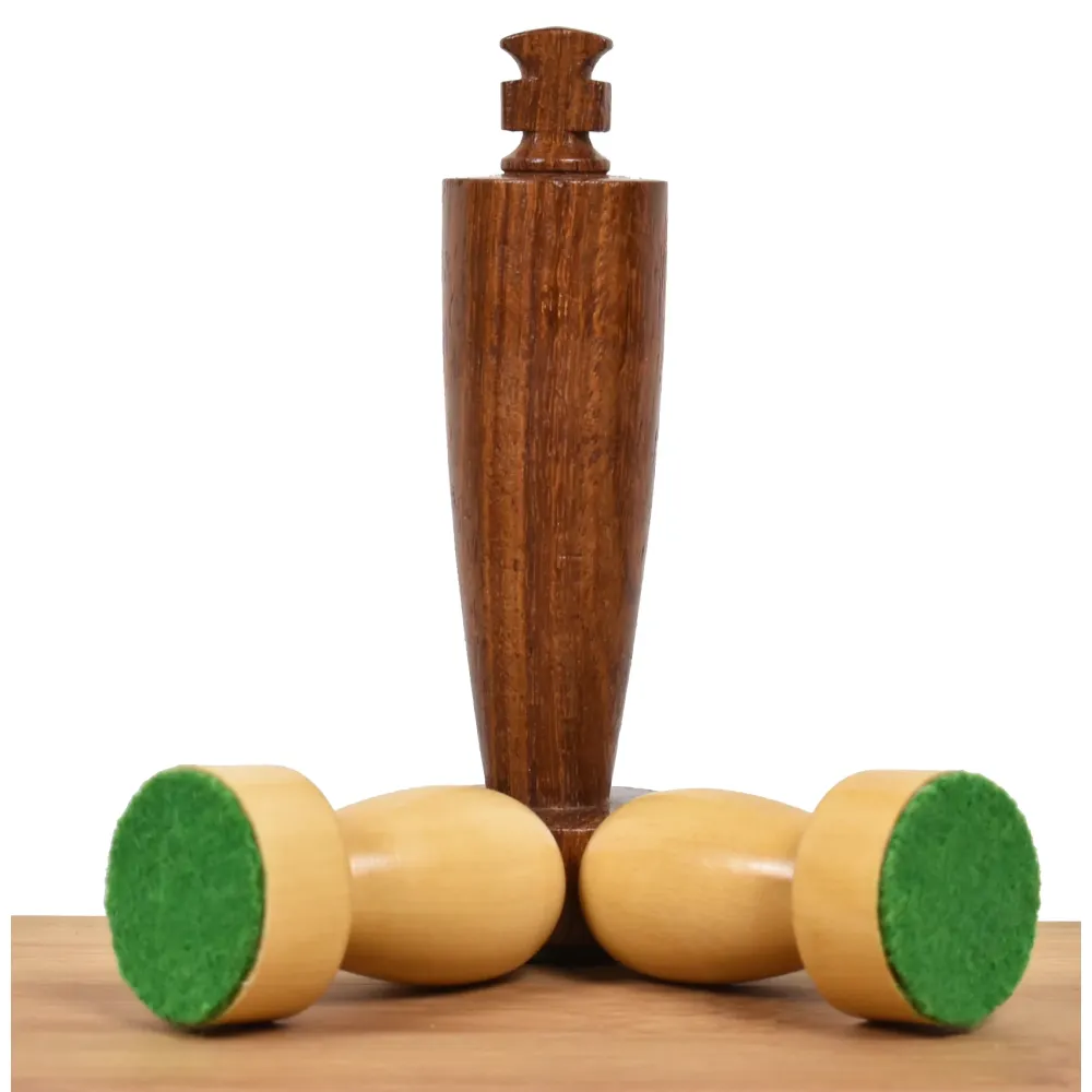 3.9″ Juego de ajedrez minimalista innovador berlinés- Sólo piezas de ajedrez- Palisandro dorado ponderado