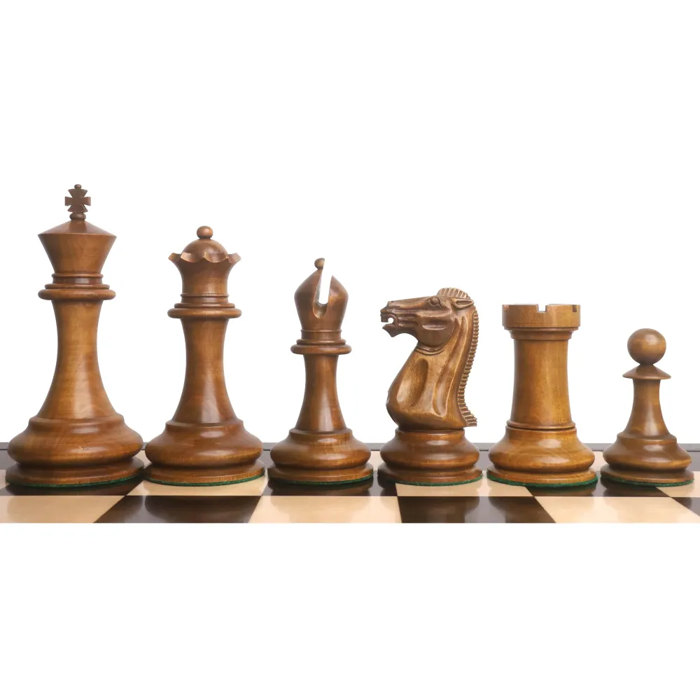 Juego de ajedrez Staunton gigante 1849 ligeramente imperfecto - Sólo piezas - Ébano y madera de boj envejecida - Rey de 6,...
