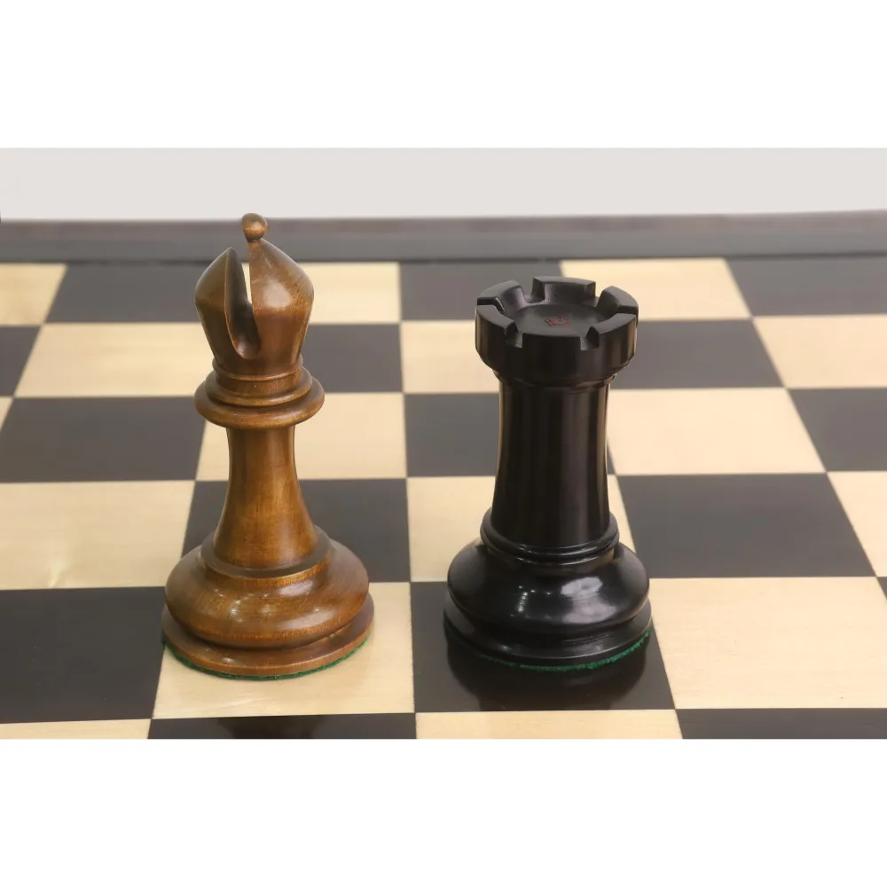 Juego de ajedrez Staunton gigante 1849 ligeramente imperfecto - Sólo piezas - Ébano y madera de boj envejecida - Rey de 6,...