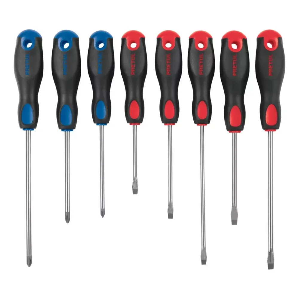 JUEGO DE 8 DESARMADORES MANGO COMFORT GRIP PRETUL JD-8BP | Incluye Mesa y 4 Sillas |