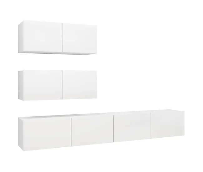 Juego de mueble para TV de 4 piezas aglomerado gris hormigón con Mesa de Centro