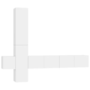 Juego de mueble para TV de 5 piezas aglomerado gris hormigón con Sombrilla Incluida