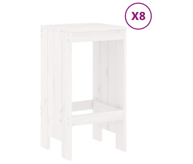 Juego de muebles de jardin 9 piezas madera maciza abeto Douglas Resistente la Intemperie