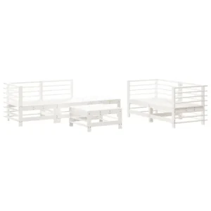 Juego de muebles de jardin 6 piezas madera maciza de pino Fácil Mantenimiento