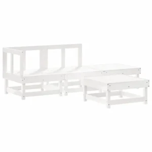 Juego de muebles de jardin 4 piezas madera maciza de pino para Terraza y Piscina