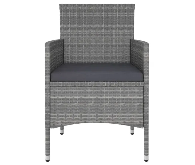 Juego de muebles de jardin de 5 piezas ratán sintético gris con Sombrilla Incluida