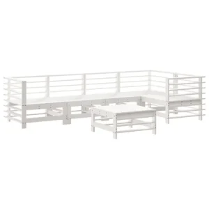 Juego de muebles de jardín 6 piezas madera de pino impregnada para Terraza y Piscina