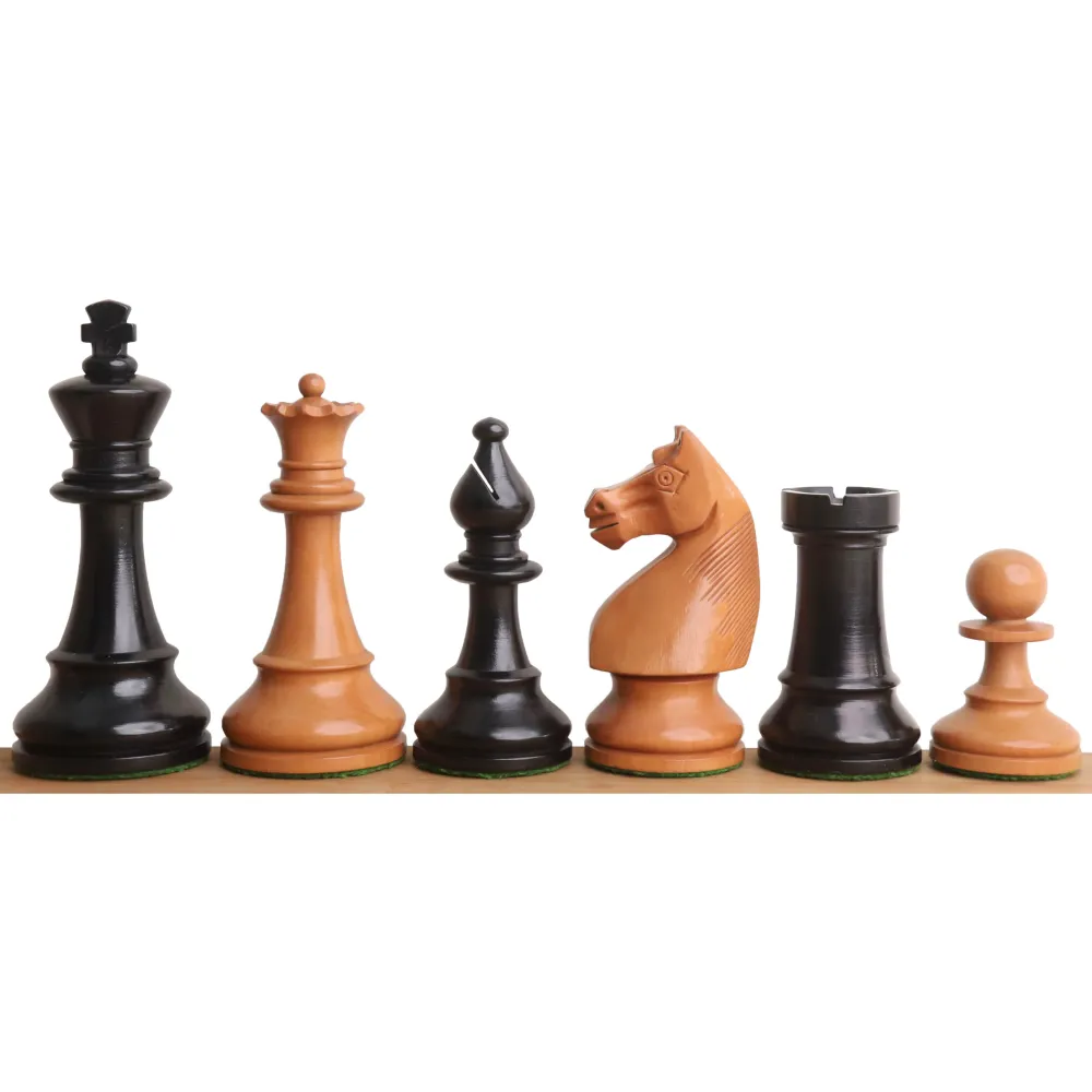 Set con Mesa Juego de ajedrez alemán de colección de 1920 ligeramente imperfecto - Sólo piezas de ajedrez - Boj antiguo -...