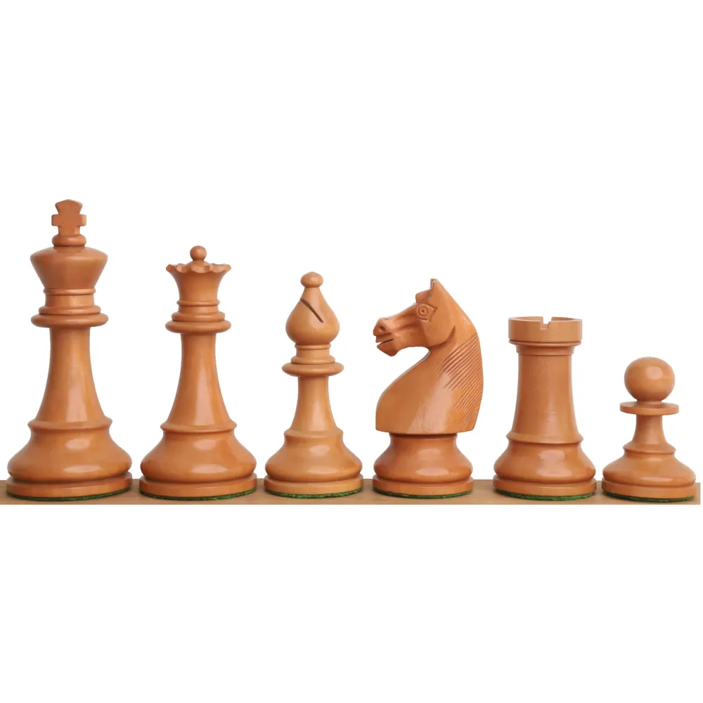 Set con Mesa Juego de ajedrez alemán de colección de 1920 ligeramente imperfecto - Sólo piezas de ajedrez - Boj antiguo -...