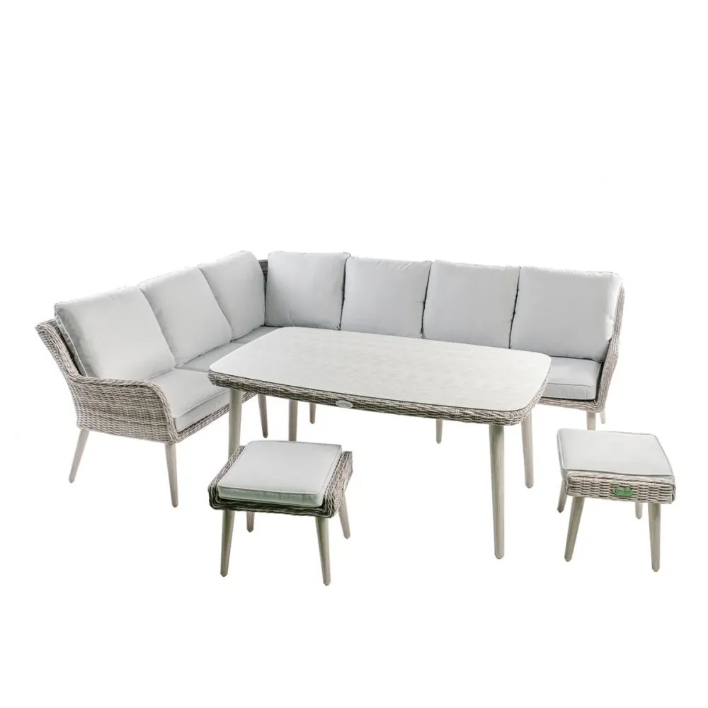 Set de muebles Esquina Havana 8 Plazas Essenciel Verde Resistente la Intemperie