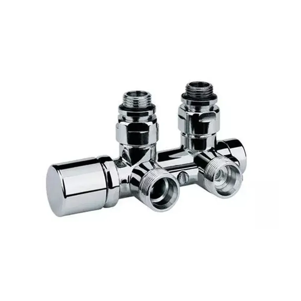Aspirador para Estanque Kit Valvola termostatizzabile e Detentore ad angolo 50 mm Finitura Cromo per termoarredo