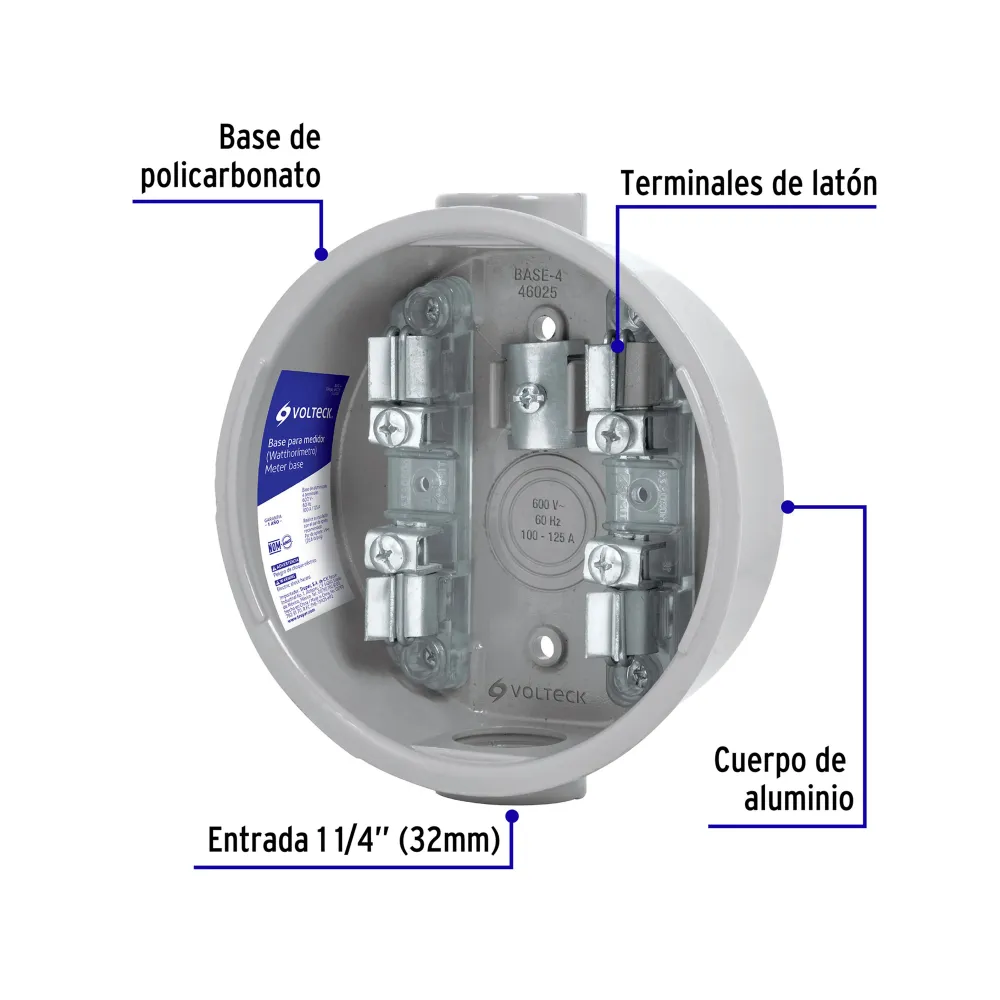 BASE PARA WALTHORIMETRO 4 TERMINALES VOLTECK BASE-4 para 5000 Litros