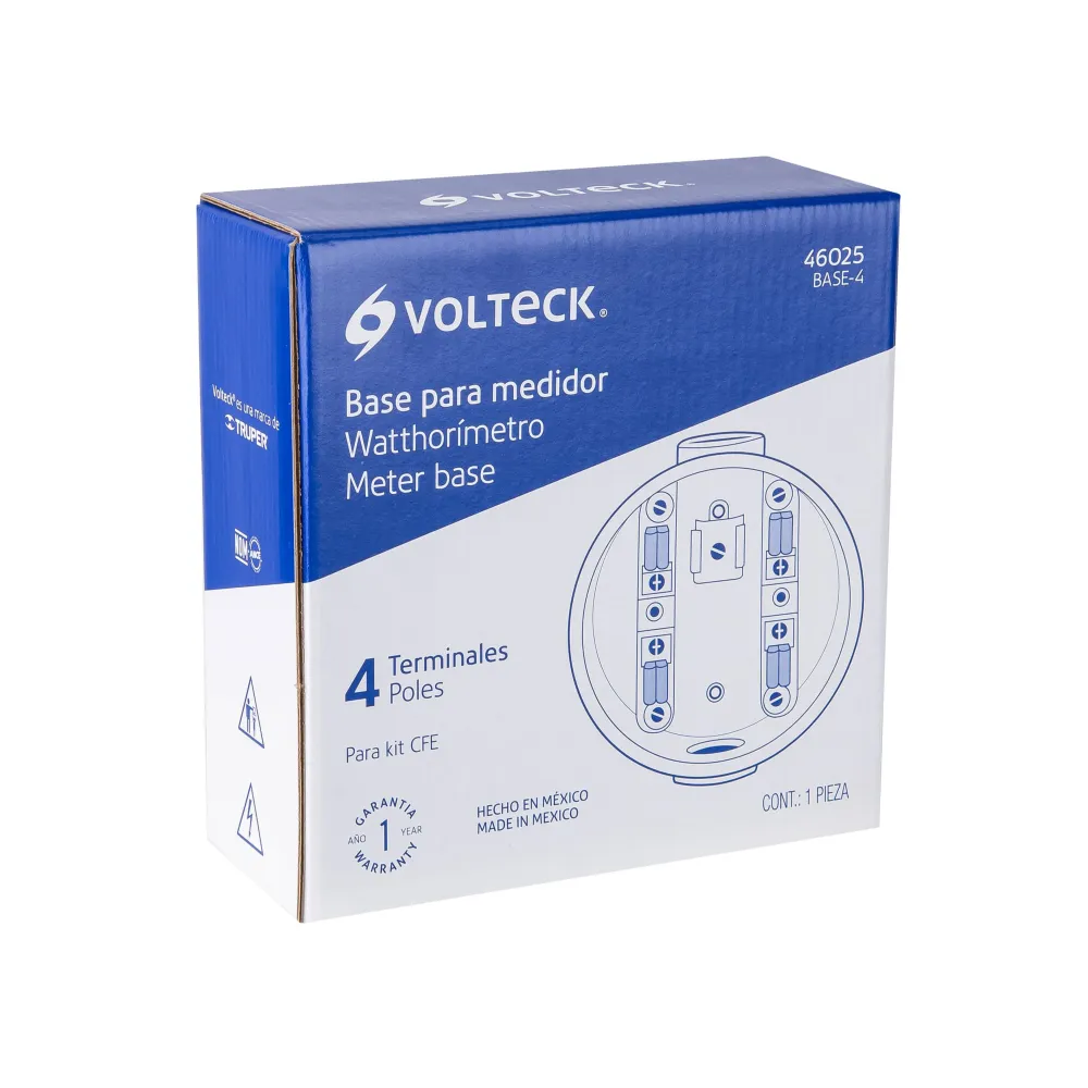 BASE PARA WALTHORIMETRO 4 TERMINALES VOLTECK BASE-4 para 5000 Litros