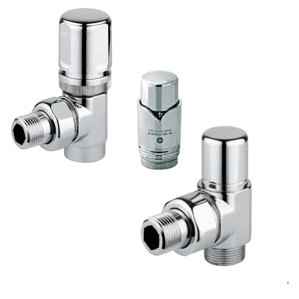 Kit Termostatico Design con Valvola e Detentore Cromati per termoarredo RCR POLETTI para Estanque de Jardín