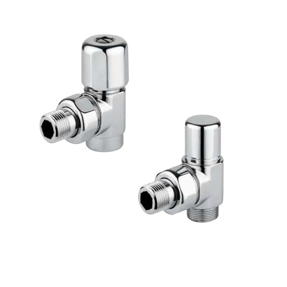 Kit Valvola e Detentore design Cromati per termoarredo RCR POLETTI con Bomba de 2000L/H