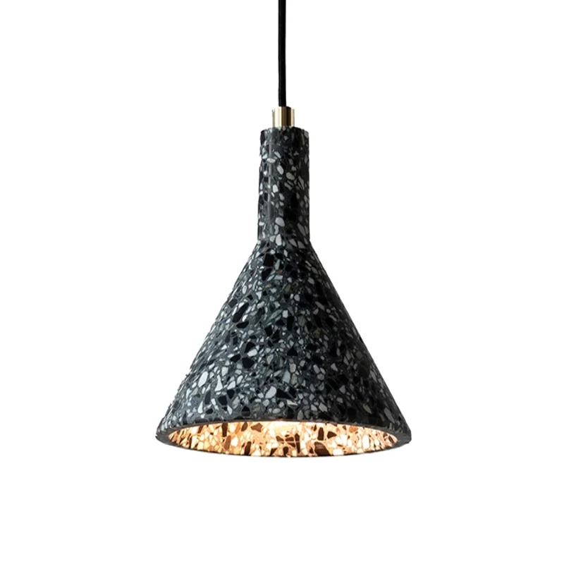 Lampada sospensione Terrazzo Nero/Bianco Lampada sospensione conica con 1 lampadina Kit lampada sospensione nordica su tav...