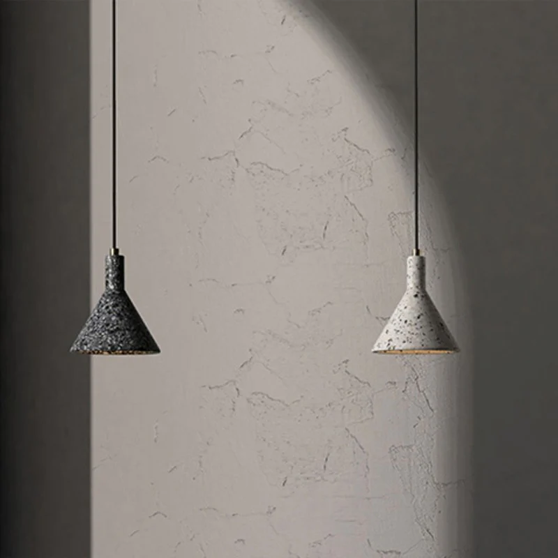 Lampada sospensione Terrazzo Nero/Bianco Lampada sospensione conica con 1 lampadina Kit lampada sospensione nordica su tav...