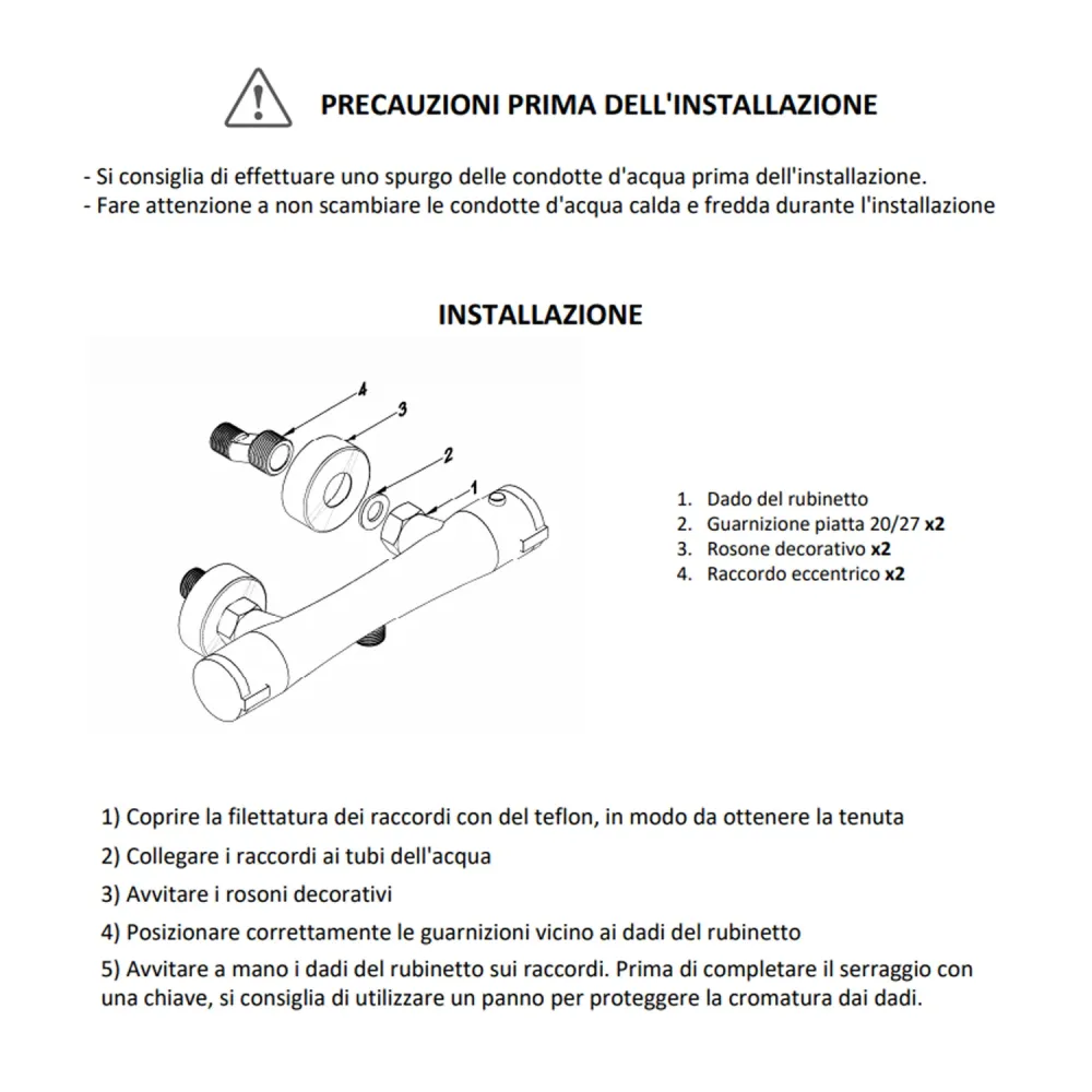 Miscelatore termostatico esterno doccia total di kit doccia con flessibile modello Joe