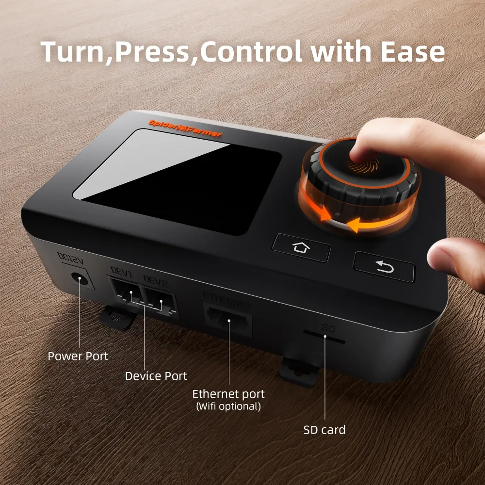 Spider Farmer Kit de Control Climático GGS 2025 – Automatiza Temperatura, Humedad, VPD y Programación ví WiFi/Bluetooth pa...