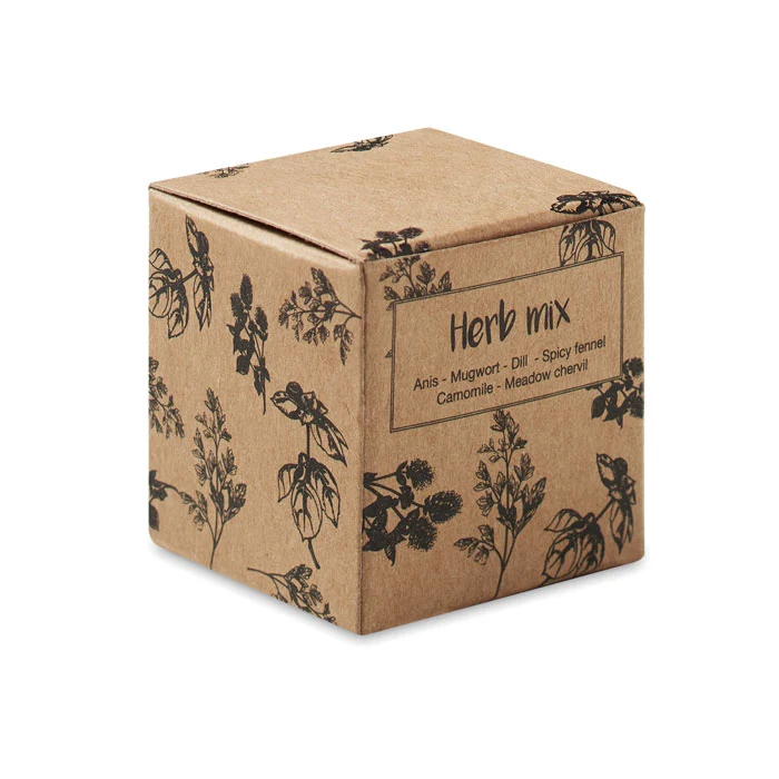 Kit de Cultivo de Semillas de Hierbas Aromáticas en Caja de Cartón para Personalizar Made Europe Exclusivo Eventos y Campa...
