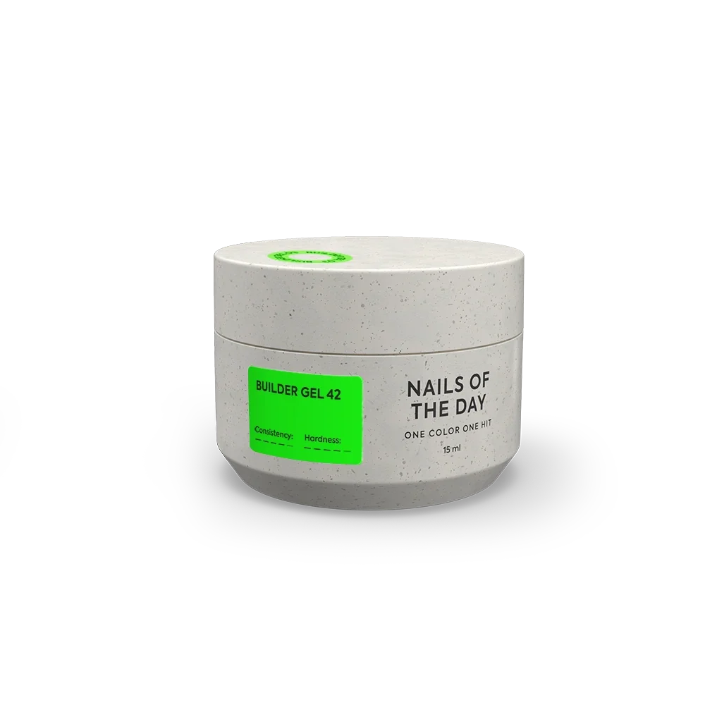 NAILSOFTHEDAY Builder Gel 42 — gel verde lima intenso para extensiones de uñas, 15 ml con Crecimiento Acelerado