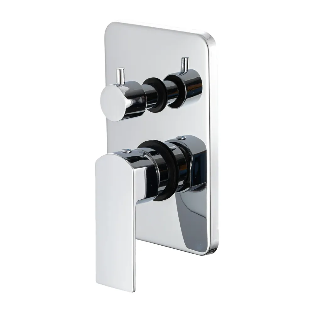 Soporte Ajustable Kit de ducha empotrado de 2 vías con cabezal cuadrado de 250mm en latón cromado Fire