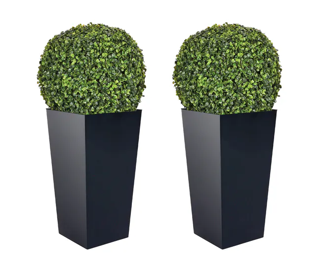 Doble set de Maceta alta 35 L Prosperplast Urbi Square de plástico CON depósito en color Antracita, 55 (alto) x 29,5 exten...