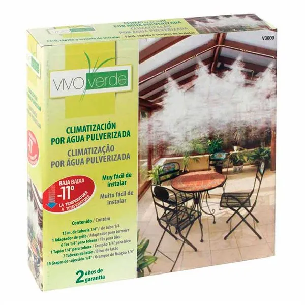 Jardineras de Balcón Colgantes Kit de nebulización Saturnia con accesorios blanco 15 m