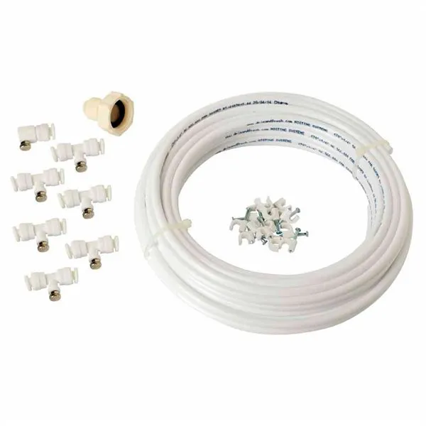 Jardineras de Balcón Colgantes Kit de nebulización Saturnia con accesorios blanco 15 m