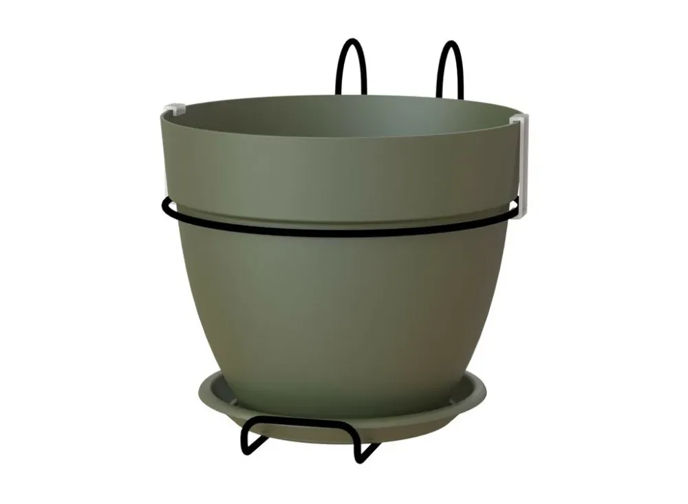 Jardineras de Terracota Esmaltada Artevasi Macetero Plástico Capri Kit Balcón Verde 20cm