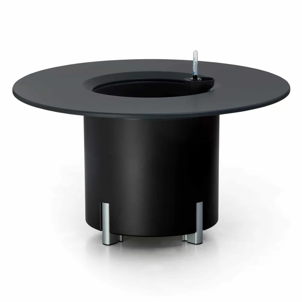 Kit mondum mediterraneo 45rn: jardinera por módulos redonda negra 45h patas alu